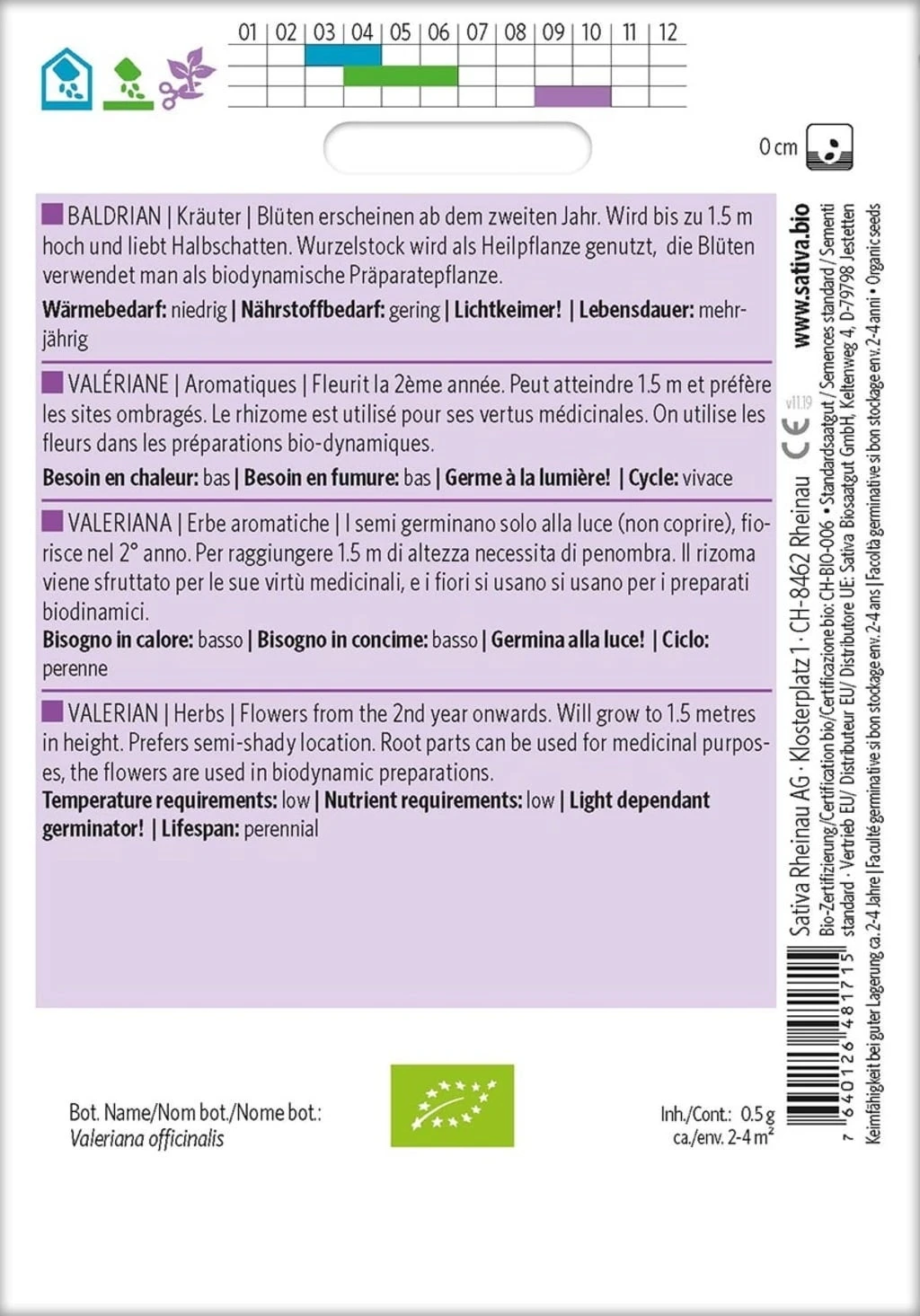 Erbe Aromatiche - Valeriana Bio 1 Erbe Aromatiche - Valeriana Bio